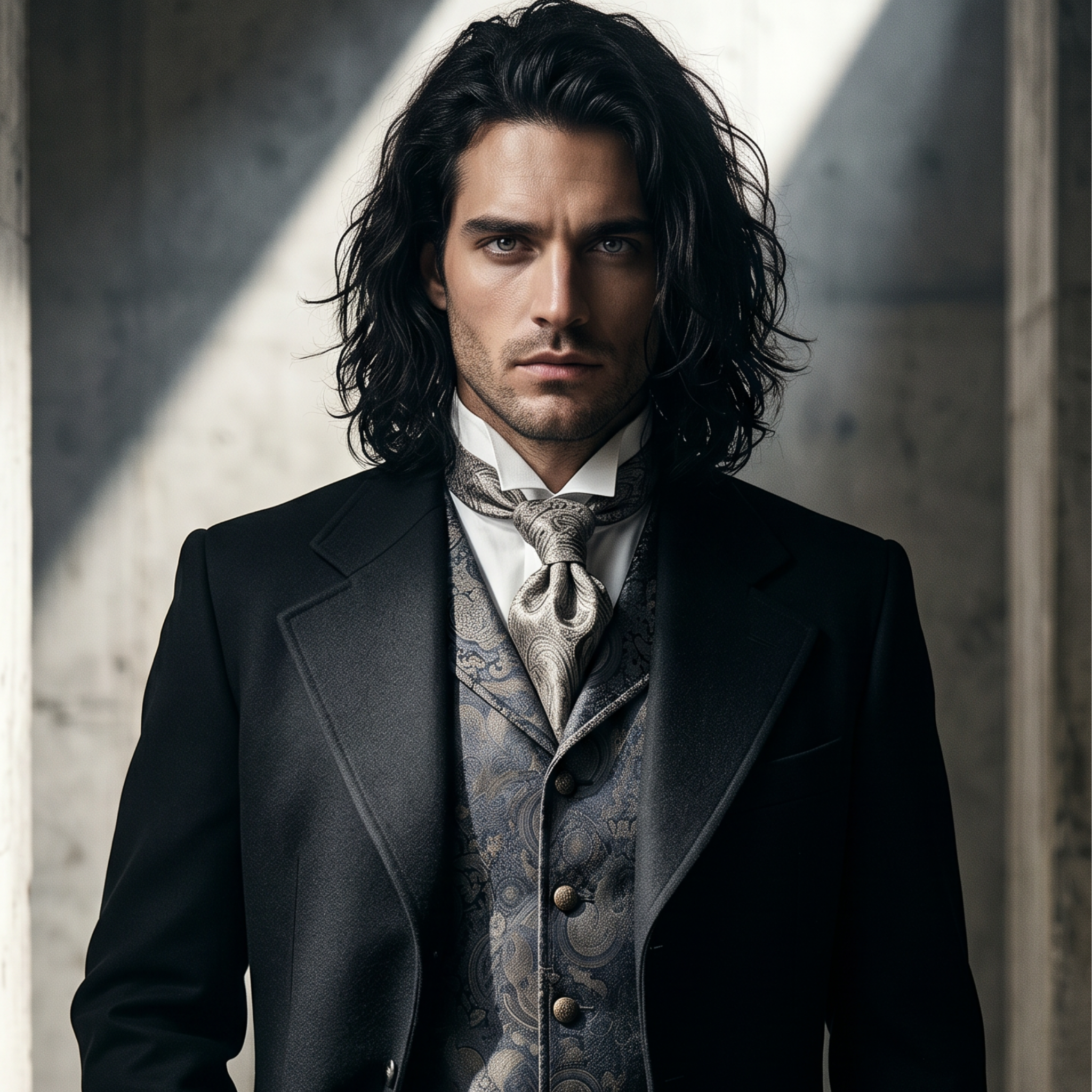 Iron & Iris Obsidian men's neo victorian frock coat black luxury tailored outerwear