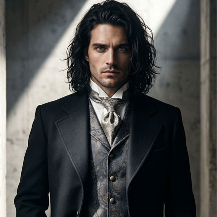 Iron & Iris Obsidian men's neo victorian frock coat black luxury tailored outerwear