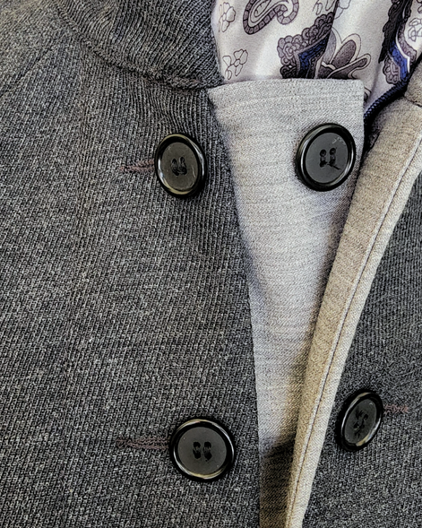 Women's Military Coat - Grey (Light Grey Accents)